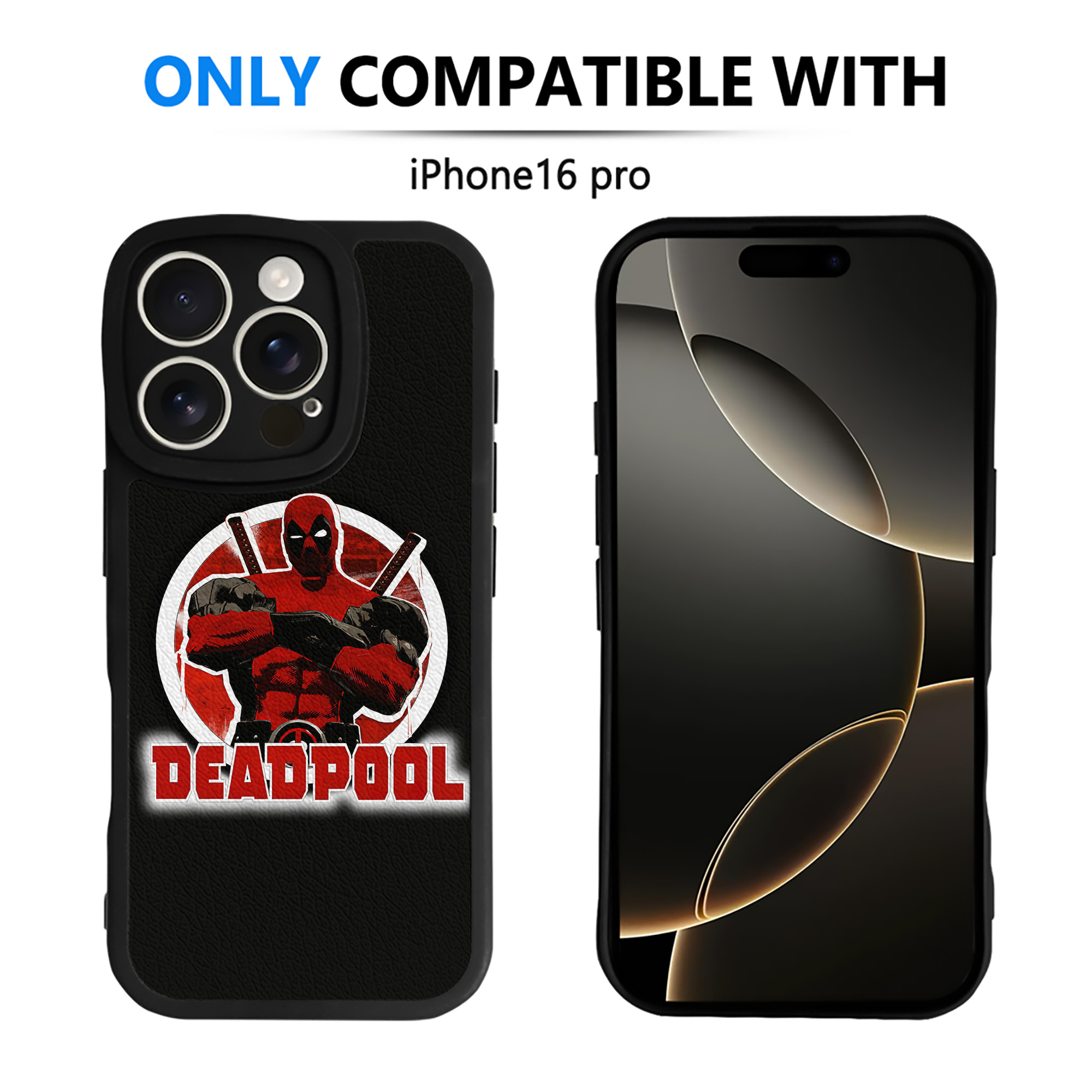 （画像用） Deadpool デッドプール 【iPhone 16シリーズ対応】シリコンスマホケース（レザー調） 材質：シリコン